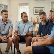 Men connecting in conversation
